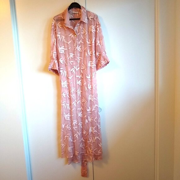 Zara sheer embroidered floral maxi shirtdress - Picture 4 of 12